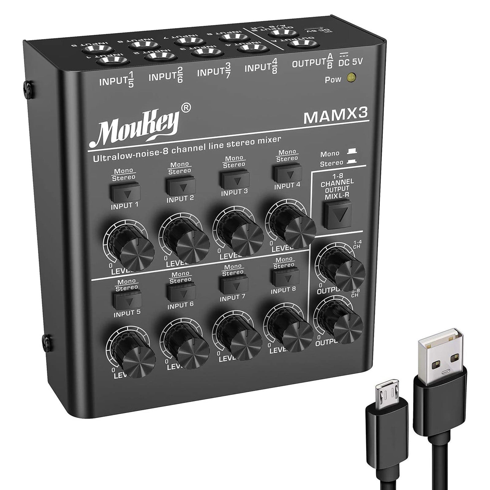 

Moukey MAMX3 Ultra Low-Noise 8-Channel Line Mixer