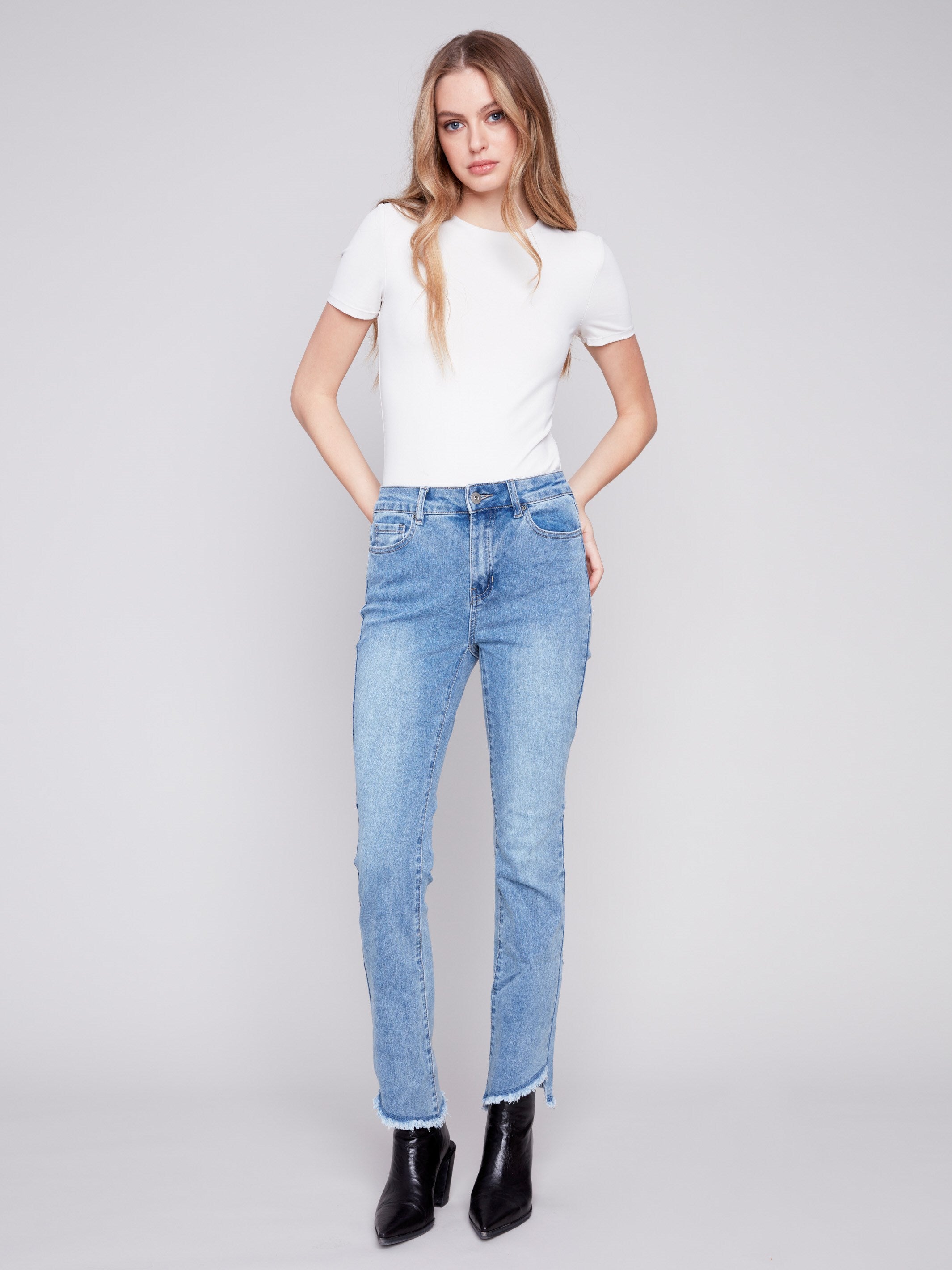 Charlie B - Bootcut Jeans with Raw Hem