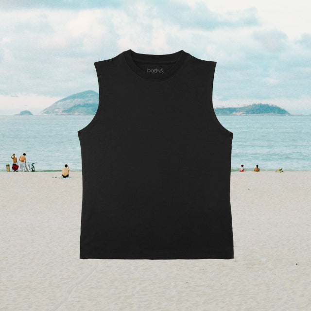 Black transmasc nonbinary tank top