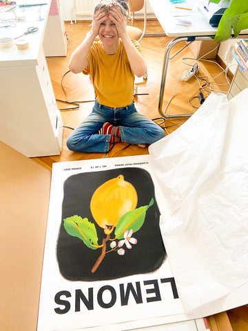 Large Kitchen Decor Fruit Lemons Art Posters by Artist Jordan McDowell