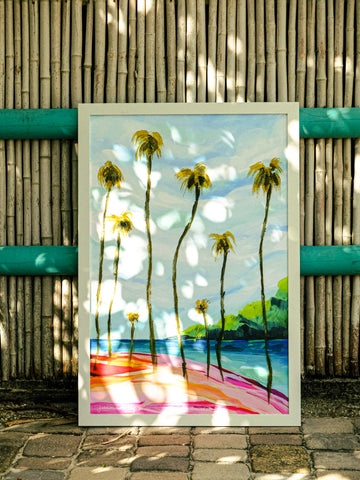 Large Tropical Wall Art print with palm trees