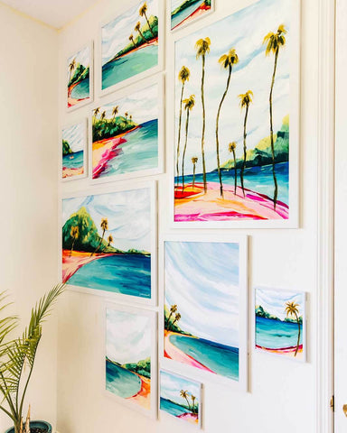 Tropical Palm Tree Beach Large Wall Art Prints