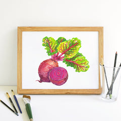 Beets Watercolor Kitchen Art Print by Artist Jordan McDowell