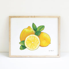 Lemons Watercolor Kitchen Art Print by Artist Jordan McDowell