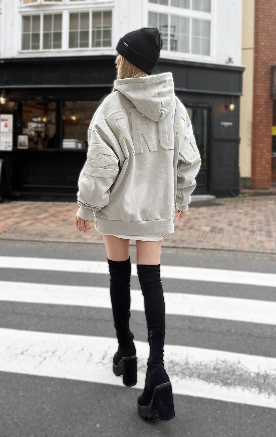 本日中のお支払い MIRROR9 ICON Knit Hoodie グレー L - ニット/セーター