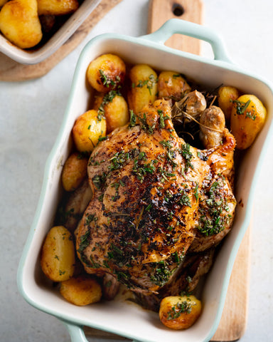 Garlic Herbed Butter Roasted Chicken