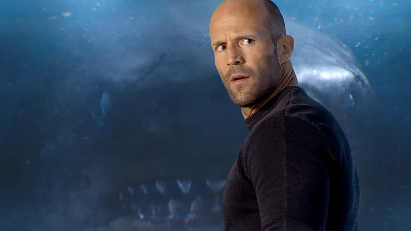 Jason Statham diving with sharks for the Meg