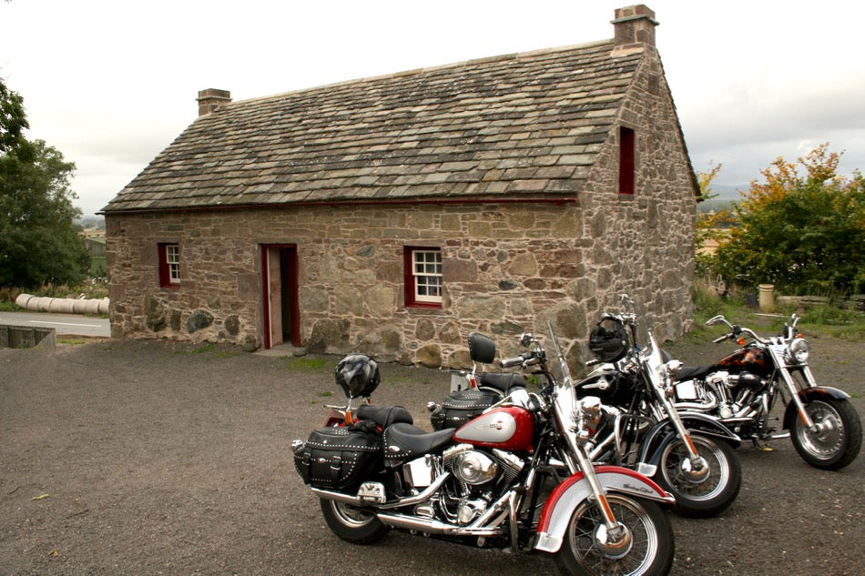 Harley Davidson Motorbikes outside the cottage