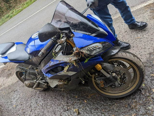 Motorcycle after the crash