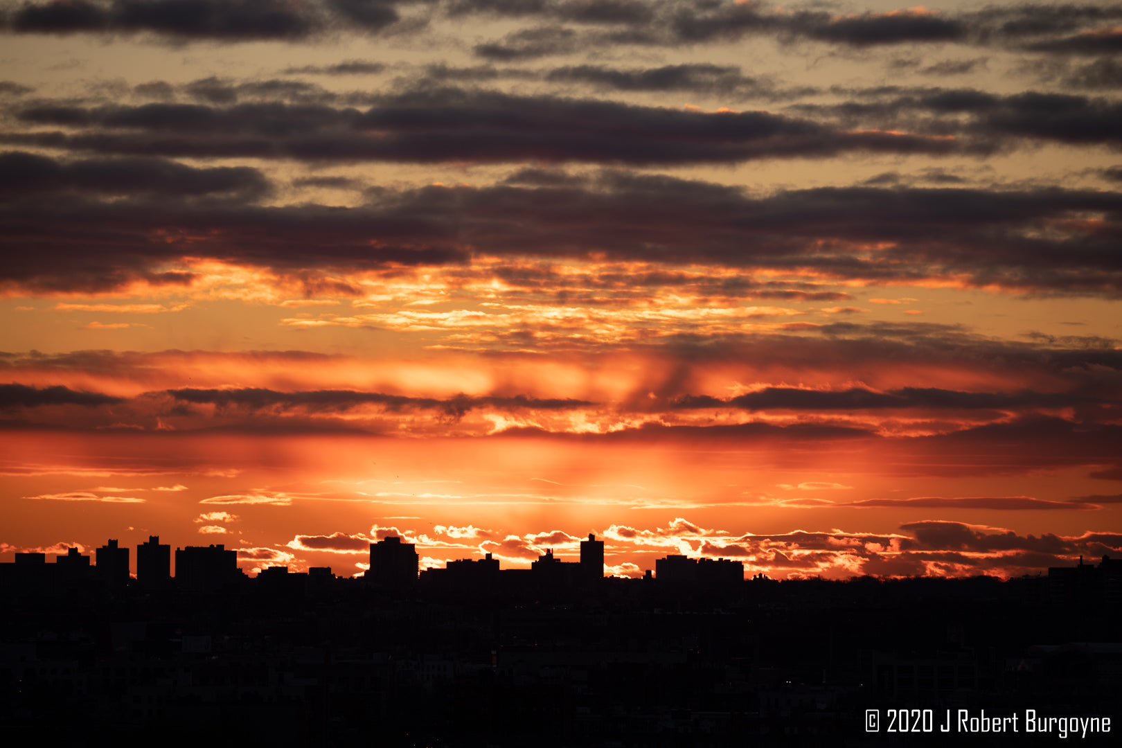 Image of a winter sunrise over Queens, New York