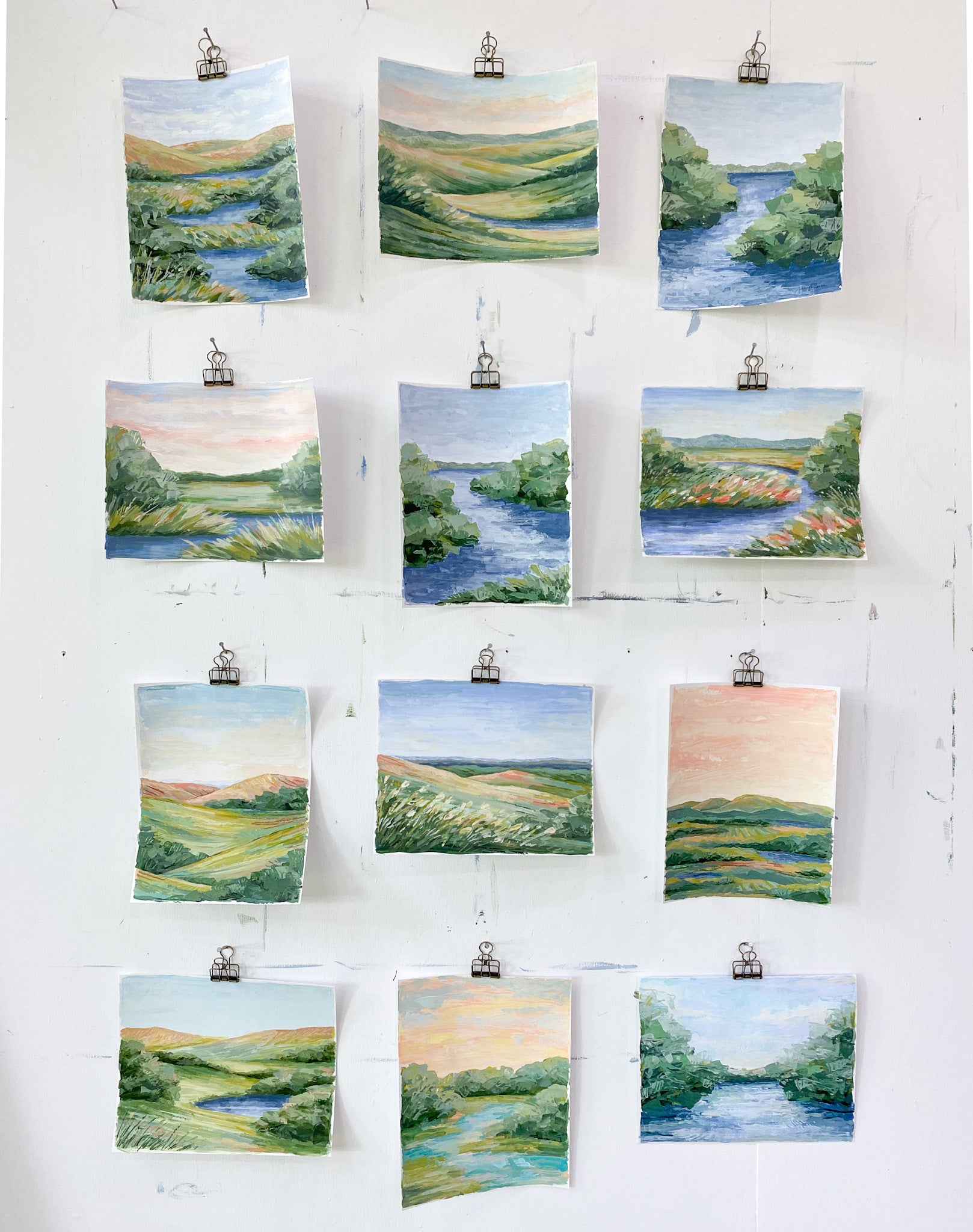 Twelve new 8x10 landscape paintings