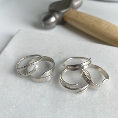Silver Wrap Ring examples - Genevieve Broughton Jewellery Workshop