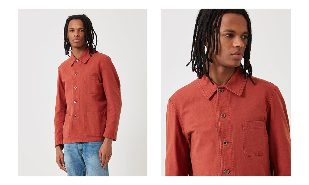 Vetra French Workwear Jacket 5-Short (Dungaree Wash Twill) - Quince Red