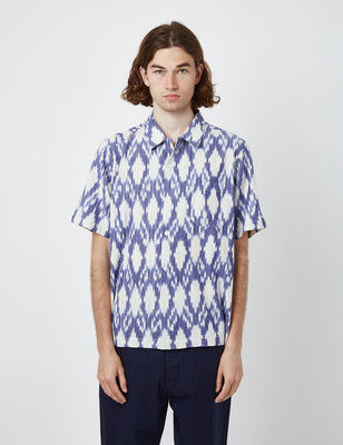 Universal Works Road Shirt (Summer Check) - Blue I Article.