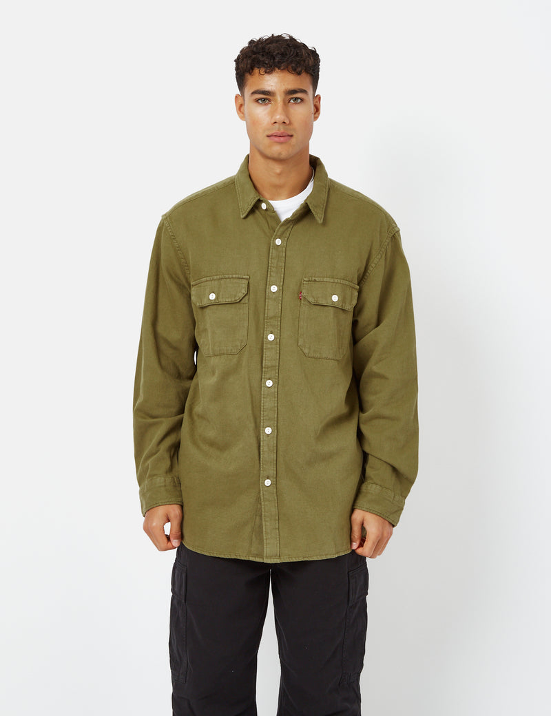 Levis Jackson Worker Shirt (Garment Dyed) - Green I Article.