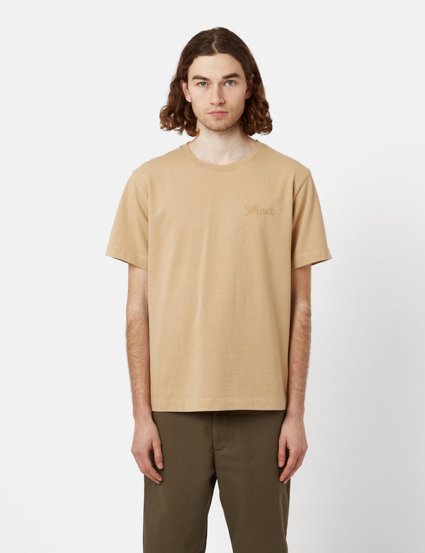 Beige Garment-Dyed T-Shirt by Sunflower on Sale