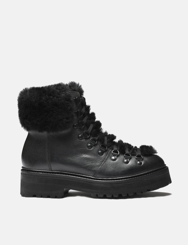 Grenson Nanette Women s Boot Leather Shearling Black Article