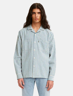 Levis Made & Crafted Camp Shirt - Sea Stripe Blue I Article.