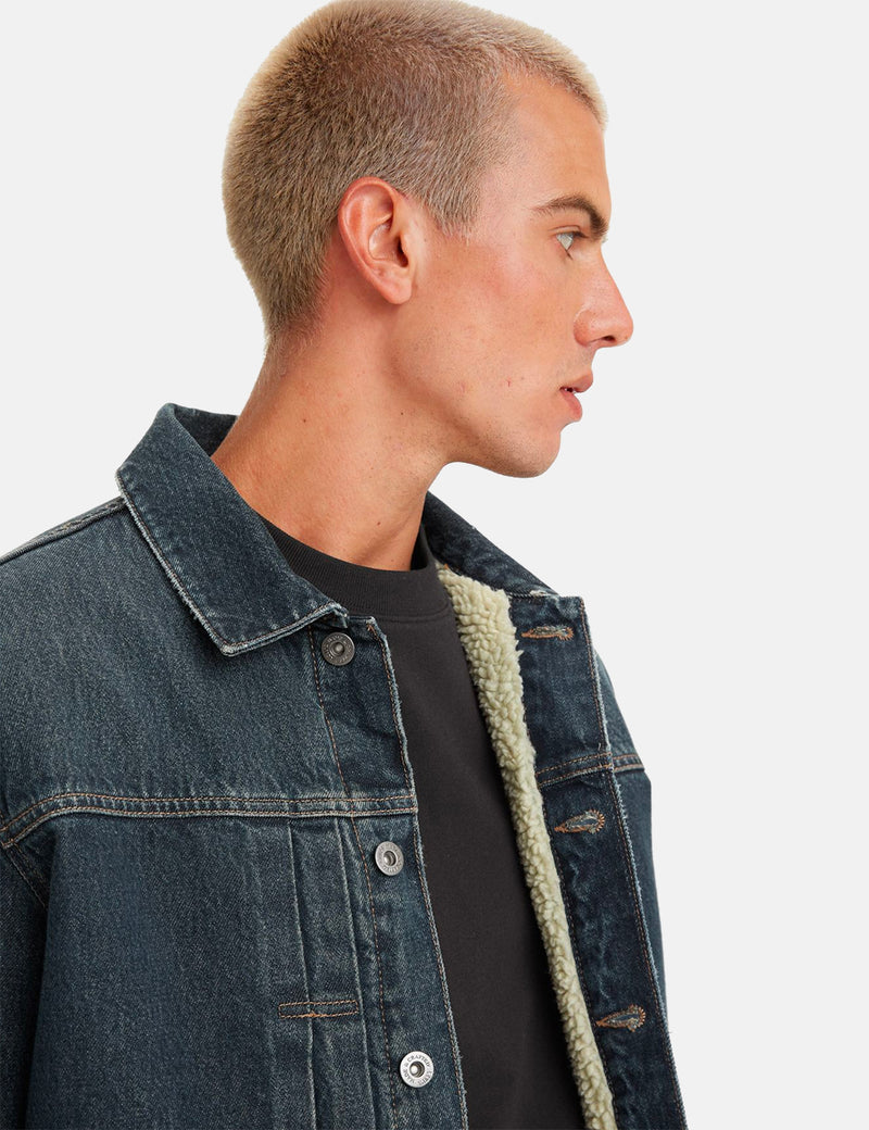 Levis Made & Crafted Type II Sherpa Jacket - Medium Indigo | Article.