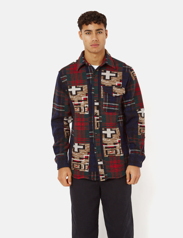 Brushed Jacquard Shirt Jacket in Plaid