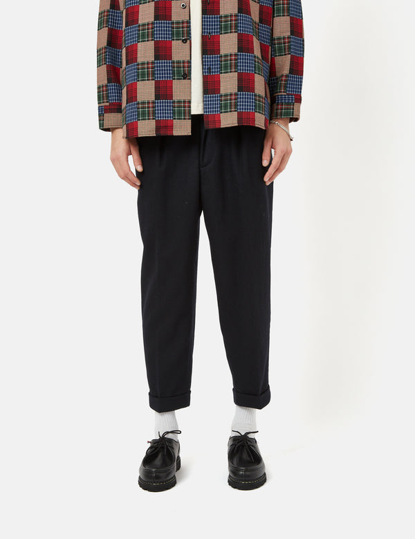 Beams Plus 2 Pleat Flannel Pants - Grey | Article.