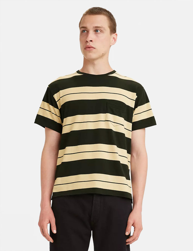 levi's black and white striped t shirt