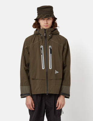 And Wander Diamond Stitch Down Hooded Jacket - Black I Article.