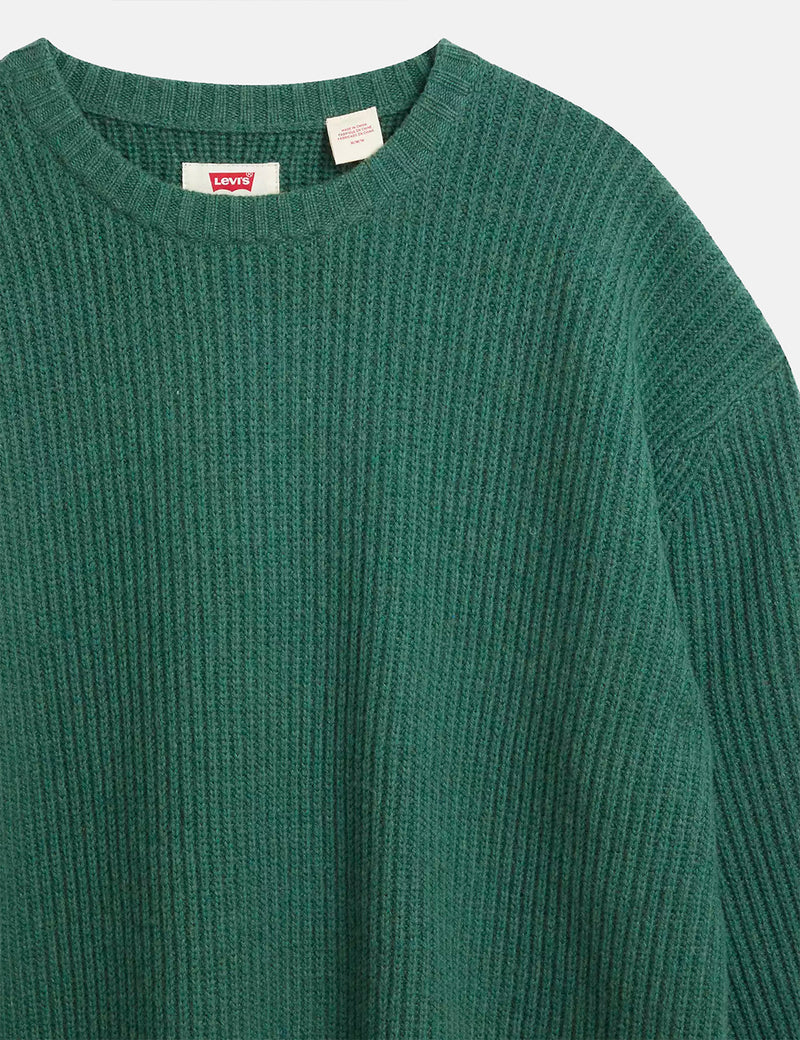 Levis Battery Crewneck Sweater - Pine Needle Green | Article.