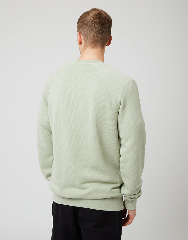 Bhode Raglan Crew Sweatshirt (Loopback) - Sage Green I Article.