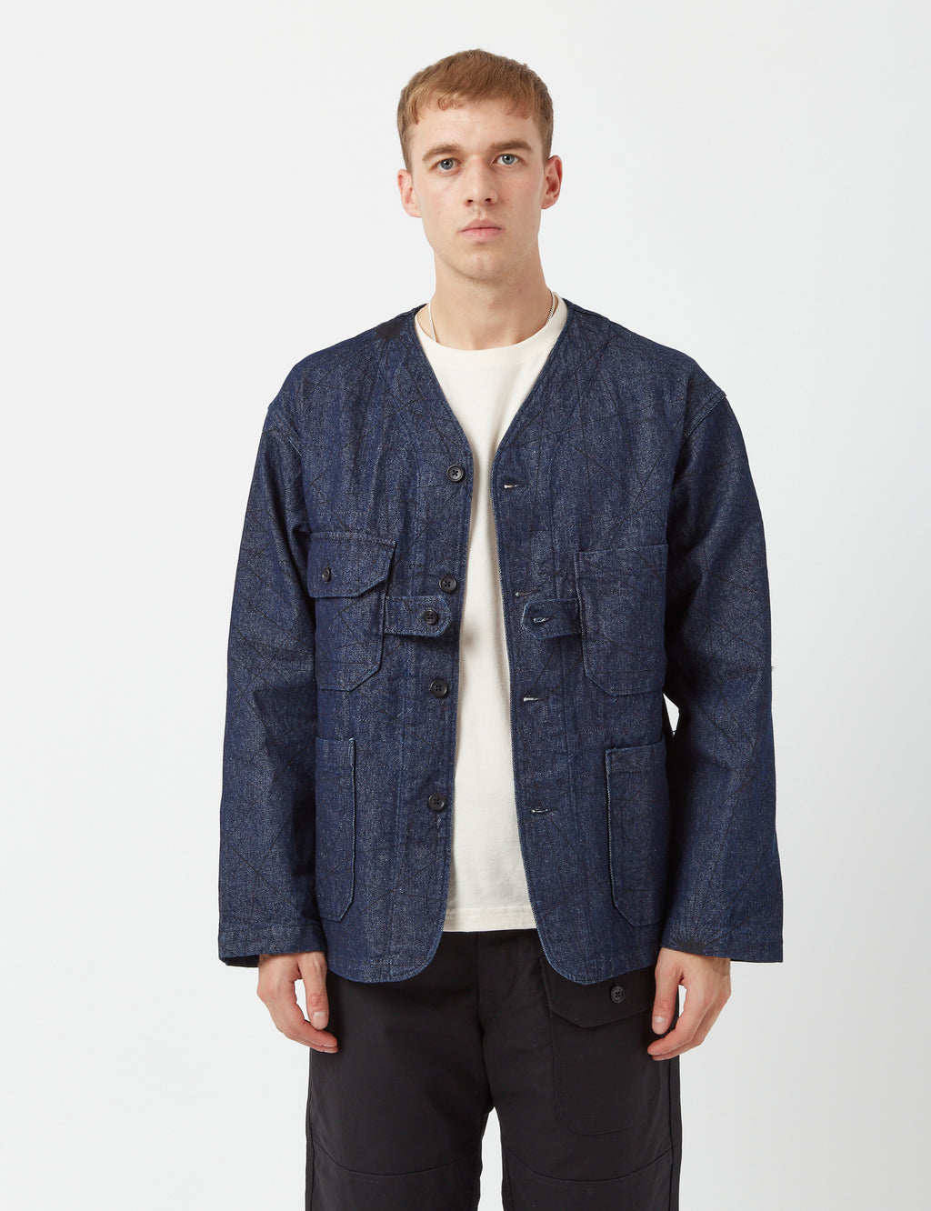 Engineered Garments Nautical Print Jacket (12oz Denim) - Indigo Blue