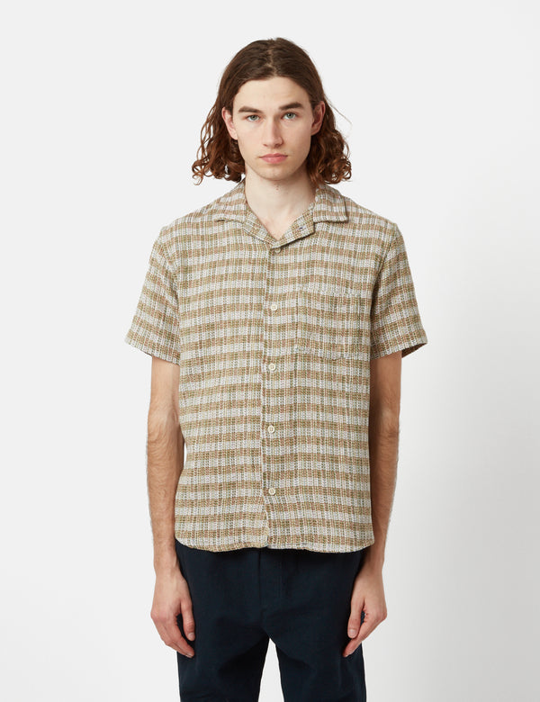 Corridor Striped Seersucker Short Sleeve White - MILWORKS