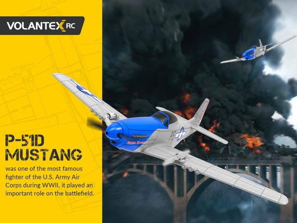 VOLANTEXRC P-51D Mustang 2-Ch Blue