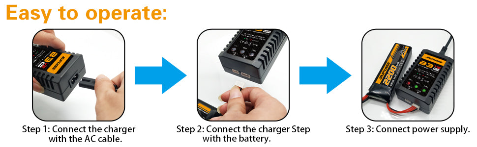 SUPULSE 7.4-11.1V 2S-3S 10W LiPo Battery AC Pro Compact RC Balance Charger Best Seller Charger