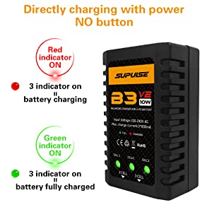 SUPULSE 7.4-11.1V 2S-3S 10W LiPo Battery AC Pro Compact RC Balance Charger Best Seller Charger