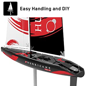 VOLANTEXRC Hurricane RC Sailboat 1 Meter Hull Length ABS Plastic Waterproof Hull