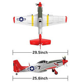 VOLANTEXRC P-51 Mustang 2.4G 4CH Remote Control Warbird 750MM  Red with One Key U-Turn Function Airplane