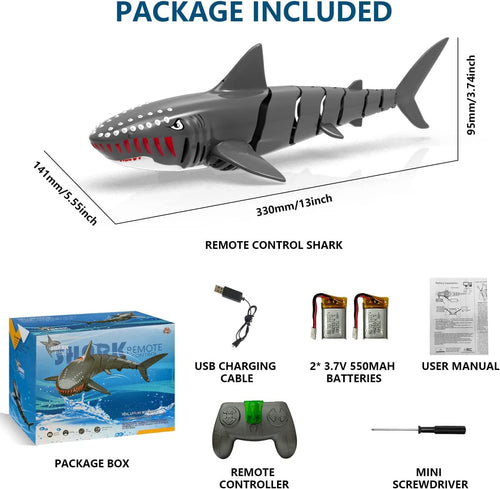 Autucker Remote Control Shark Toy 1:18 Scale High Simulation Shark