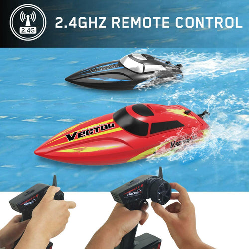 2.4GHz RC Boat Dual Motors RC Boats Water Toy for Adults Kid (Blue 0ne  Ver.) 