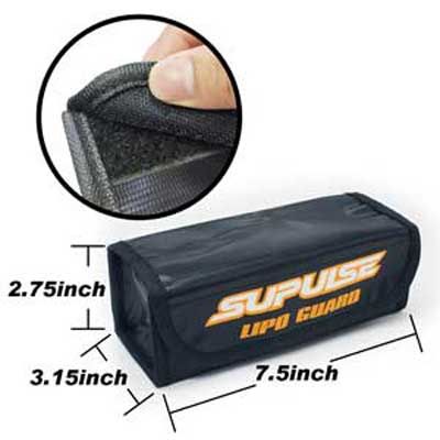 SUPULSE 2pcs Lipo Storage Bag Fireproof Explosionproof for Battery Charge and Storage