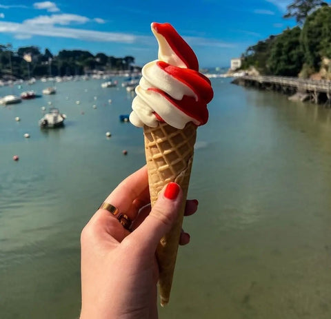 papier adresses glacier été glace cône plage soleil chaleur gastronomie