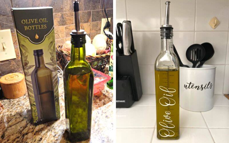 AOZITA 17oz Glass Olive Oil Bottle Dispenser