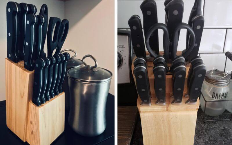 Amazon Basics 14-Piece Kitchen Knife Block Set