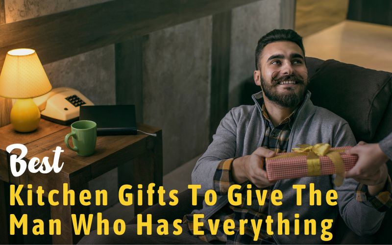 Man happily receiving a gift