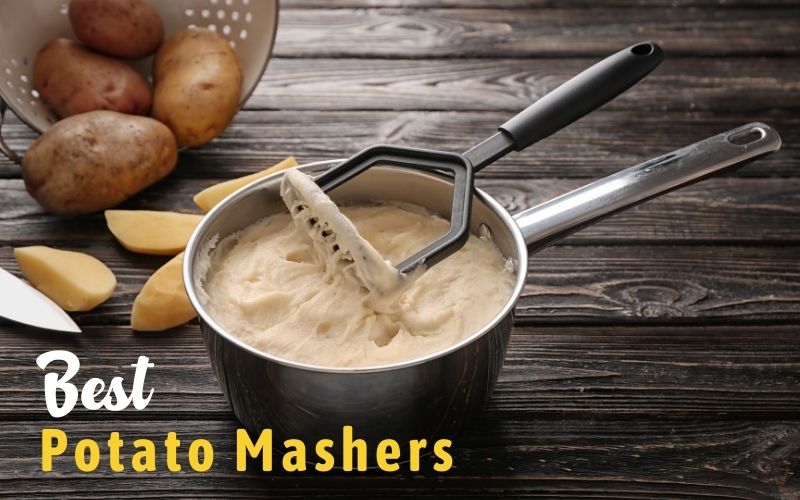 Potato Masher Making Creamy Mashed Potatoes Black Plastic Handle Firm Grip