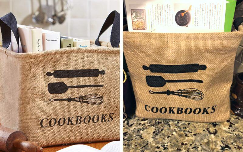 Cookbook Storage Bin