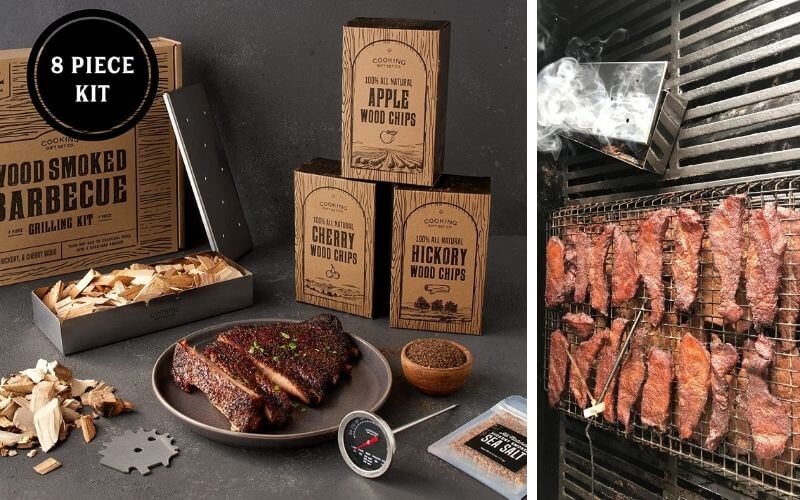 Cooking Gift Set Wood Smoked Barbecue 8-Piece Grilling Kit
