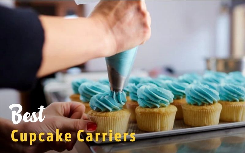 Cupcake Carrier/Holder Portable and Reusable Rectangular Cake Carrier with  Lid and Handle, 2/3 Tier Stackable Layer Insert