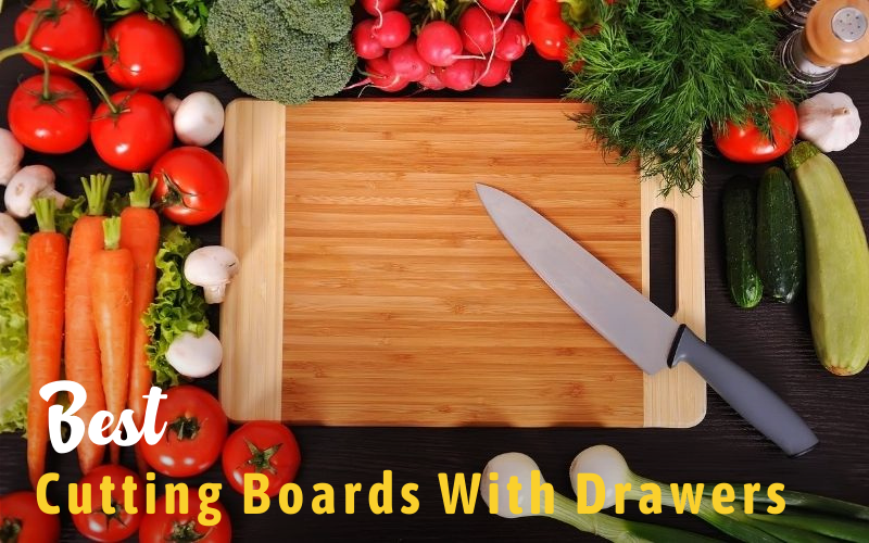 COMELLOW Bamboo Cutting Board with Containers, Lids, and Graters, Large  Wood Cutting Board with Containers, Food Dropping Zone, Carving Board with