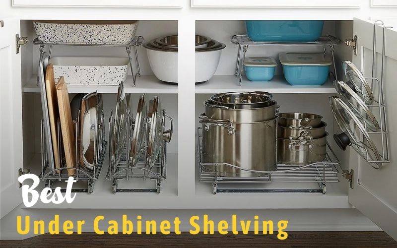 PUILUO Under Sliding Cabinet Basket Organizer, 2 Tier Under Sink