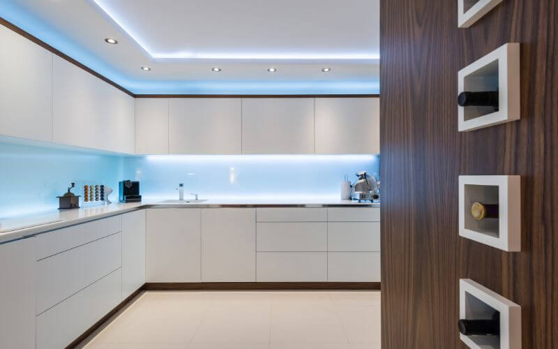 Elegant kitchen with under-cabinet lights